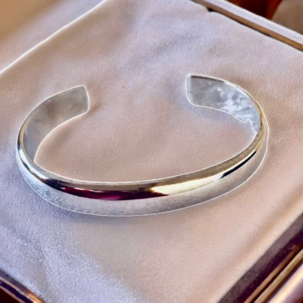 Sterling Silver Cuff Braclet Solid Stamped 925 - image 7